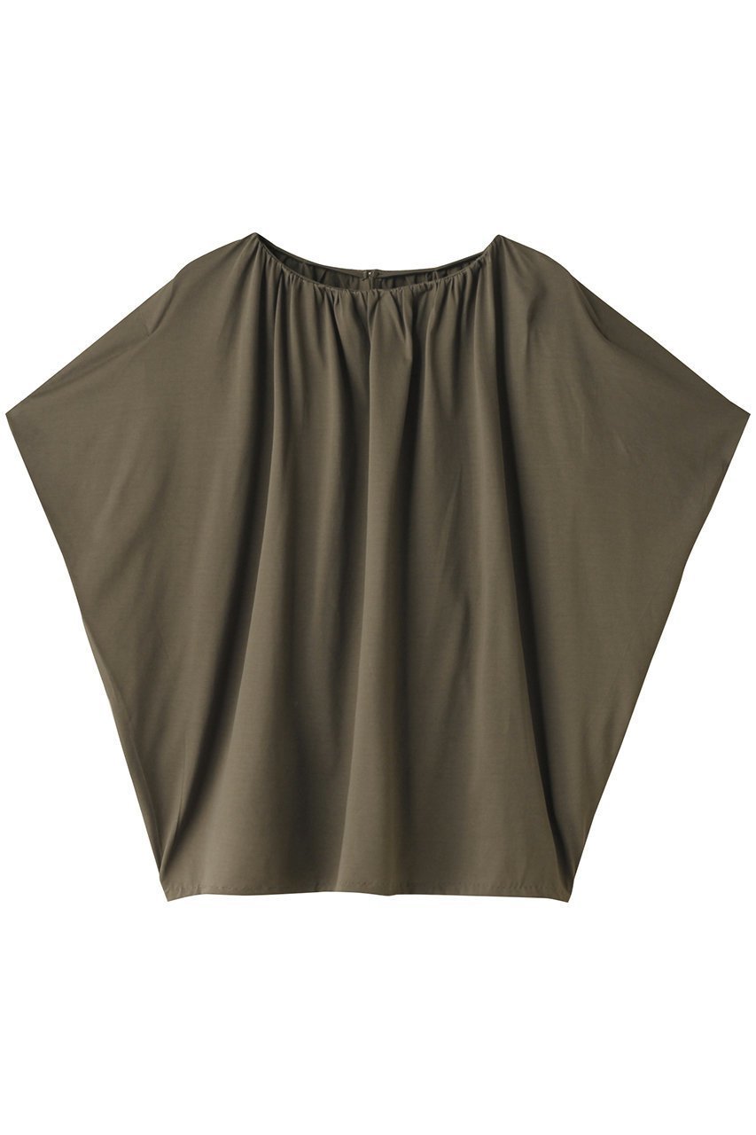 【ミズイロ インド/mizuiro ind】のneck gathered P/O プルオーバー インテリア・キッズ・メンズ・レディースファッション・服の通販 founy(ファニー) 　ファッション　Fashion　レディースファッション　Fashion for Women　トップス・カットソー　Cut & Sew Tops　シャツ・ブラウス・オフィスカジュアル　Elegant Blouses & Button-Ups　カジュアルプルオーバー・ニットトップス　Pullovers & Knit Tops / Casual Pullovers　ギャザー　Gathered, Ruffled　ショート　Short, Short Length　スリーブ　Sleeve, Long Sleeve / Short Sleeve　定番　Standard, Basic Item　khaki|ID: prp329100003971414 ipo3291000000032909883