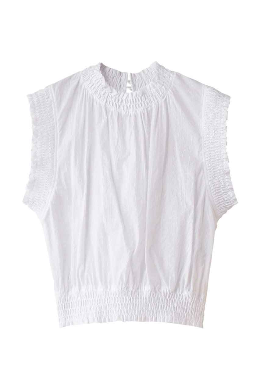 【アルアバイル/allureville】のシャーリングプルオーバー インテリア・キッズ・メンズ・レディースファッション・服の通販 founy(ファニー) 　ファッション　Fashion　レディースファッション　Fashion for Women　トップス・カットソー　Cut & Sew Tops　シャツ・ブラウス・オフィスカジュアル　Elegant Blouses & Button-Ups　カジュアルプルオーバー・ニットトップス　Pullovers & Knit Tops / Casual Pullovers　サマー　Summer, Summer Style　シャーリング　Shirring, Ruched　ショート　Short, Short Length　スリーブ　Sleeve, Long Sleeve / Short Sleeve　ノースリーブ　Sleeveless, No-Sleeve　フェミニン　Feminine, Girly　ホワイト|ID: prp329100003972613 ipo3291000000032908961