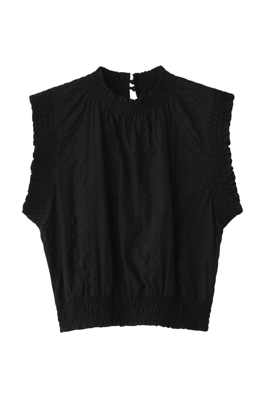 【アルアバイル/allureville】のシャーリングプルオーバー インテリア・キッズ・メンズ・レディースファッション・服の通販 founy(ファニー) 　ファッション　Fashion　レディースファッション　Fashion for Women　トップス・カットソー　Cut & Sew Tops　シャツ・ブラウス・オフィスカジュアル　Elegant Blouses & Button-Ups　カジュアルプルオーバー・ニットトップス　Pullovers & Knit Tops / Casual Pullovers　サマー　Summer, Summer Style　シャーリング　Shirring, Ruched　ショート　Short, Short Length　スリーブ　Sleeve, Long Sleeve / Short Sleeve　ノースリーブ　Sleeveless, No-Sleeve　フェミニン　Feminine, Girly　ブラック|ID: prp329100003972613 ipo3291000000032908967
