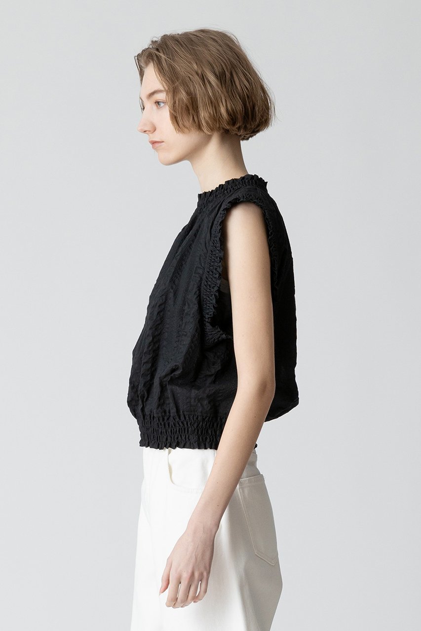 【アルアバイル/allureville】のシャーリングプルオーバー 人気、トレンドファッション・服の通販 founy(ファニー) 　ファッション　Fashion　レディースファッション　Fashion for Women　トップス・カットソー　Cut & Sew Tops　シャツ・ブラウス・オフィスカジュアル　Elegant Blouses & Button-Ups　カジュアルプルオーバー・ニットトップス　Pullovers & Knit Tops / Casual Pullovers　サマー　Summer, Summer Style　シャーリング　Shirring, Ruched　ショート　Short, Short Length　スリーブ　Sleeve, Long Sleeve / Short Sleeve　ノースリーブ　Sleeveless, No-Sleeve　フェミニン　Feminine, Girly　other-7|ID: prp329100003972613 ipo3291000000032908984
