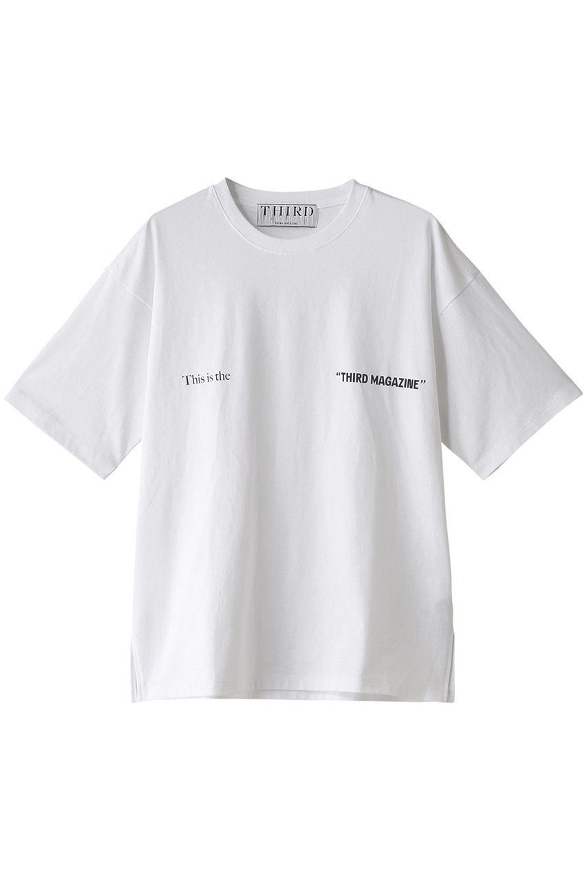 【サードマガジン/THIRD MAGAZINE】の【ELLE SHOP限定】サイドスリットTシャツ インテリア・キッズ・メンズ・レディースファッション・服の通販 founy(ファニー) 　ファッション　Fashion　レディースファッション　Fashion for Women　トップス・カットソー　Cut & Sew Tops　シャツ・ブラウス・オフィスカジュアル　Elegant Blouses & Button-Ups　ロングTシャツ・Tシャツ　Longline T-Shirts & Tees　カットソー・ベーシックTシャツ　Cut-and-Sewn Tops / Stretch Tees & Basics　ショート　Short, Short Length　ジャケット　Jacket, Outerwear　スリット　Slit, Slit Detail　スリーブ　Sleeve, Long Sleeve / Short Sleeve　デニム　Denim, Jeans Material　トレンド　Trend, Trending Now　プリーツ　Pleats, Pleated　ホワイト|ID: prp329100003973795 ipo3291000000035934014