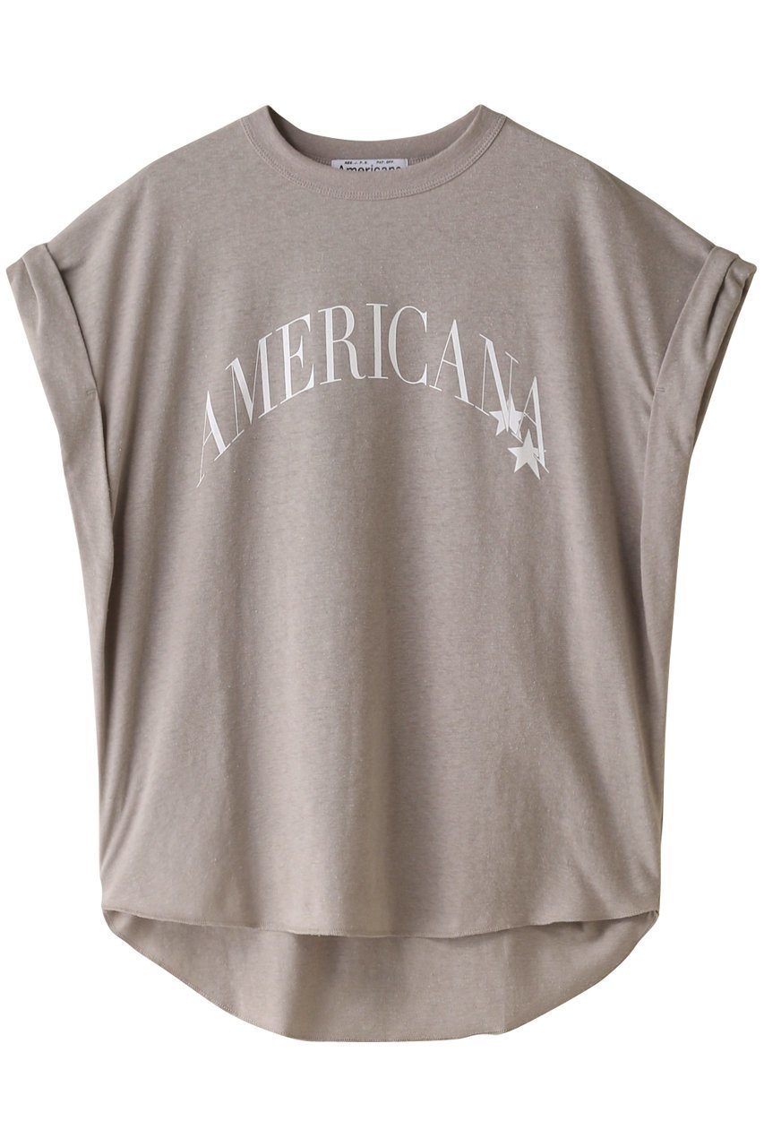 【アメリカーナ/Americana】の【ELLE SHOP 15th限定】ベルギーリネンロゴTシャツ インテリア・キッズ・メンズ・レディースファッション・服の通販 founy(ファニー) 　ファッション　Fashion　レディースファッション　WOMEN　トップス・カットソー　Tops/Tshirt　シャツ/ブラウス　Shirts/Blouses　ロング / Tシャツ　T-Shirts　カットソー　Cut and Sewn　ショート　Short　スリーブ　Sleeve　リネン　Linen　定番　Standard　NEW・新作・新着・新入荷　New Arrivals　グレージュ|ID: prp329100003973797 ipo3291000000026206688