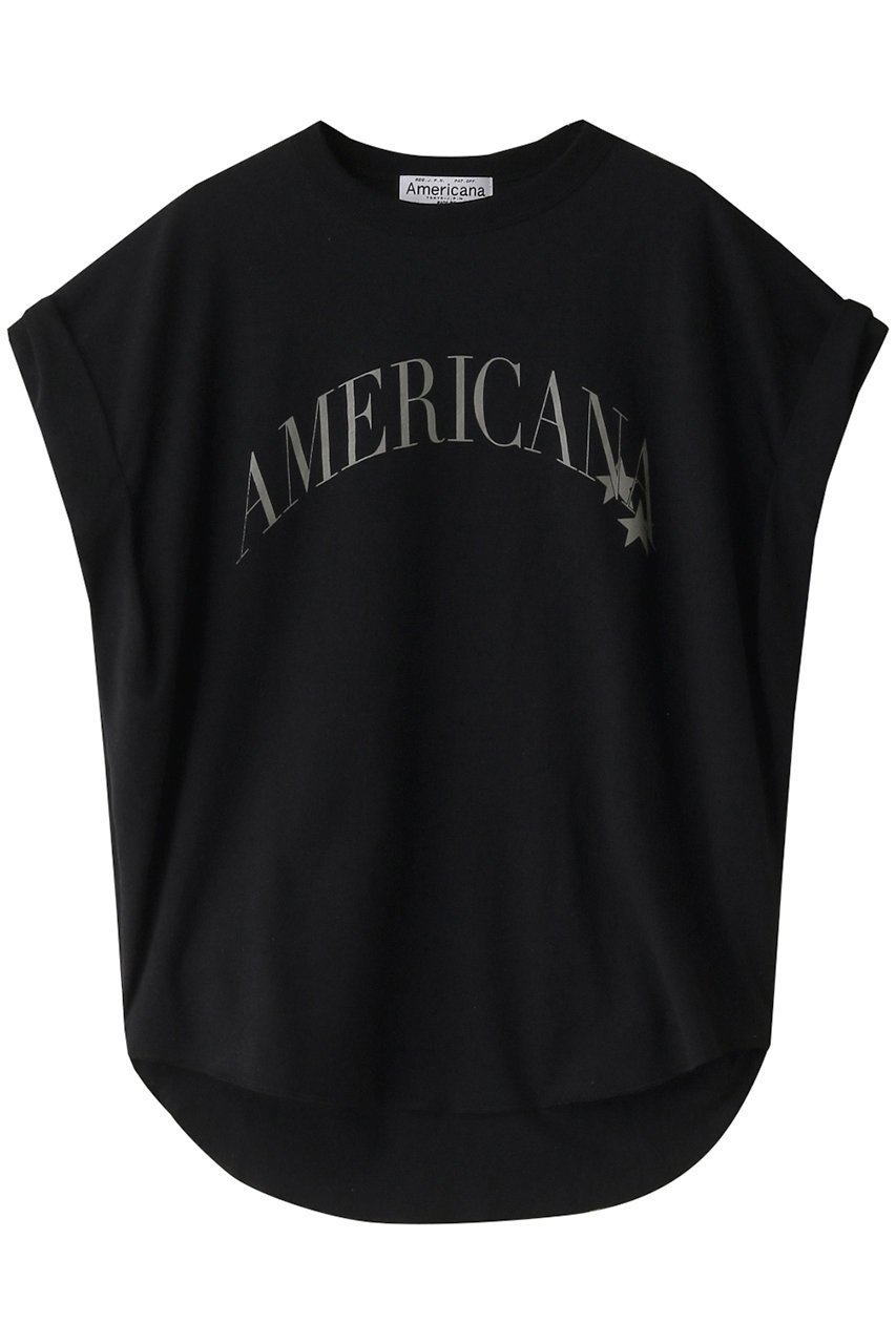 【アメリカーナ/Americana】の【ELLE SHOP 15th限定】ベルギーリネンロゴTシャツ インテリア・キッズ・メンズ・レディースファッション・服の通販 founy(ファニー) 　ファッション　Fashion　レディースファッション　WOMEN　トップス・カットソー　Tops/Tshirt　シャツ/ブラウス　Shirts/Blouses　ロング / Tシャツ　T-Shirts　カットソー　Cut and Sewn　ショート　Short　スリーブ　Sleeve　リネン　Linen　定番　Standard　NEW・新作・新着・新入荷　New Arrivals　ブラック|ID: prp329100003973797 ipo3291000000026206689