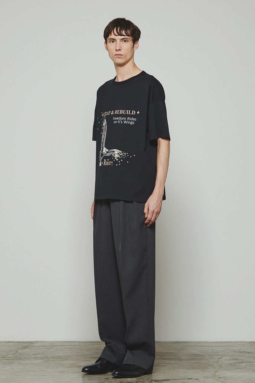 【ザ リラクス/THE RERACS】の【ELLE SHOP限定】【UNISEX】EX.EAGLEプリントTシャツ 人気、トレンドファッション・服の通販 founy(ファニー) 　ファッション　Fashion　レディースファッション　Fashion for Women　トップス・カットソー　Cut & Sew Tops　シャツ・ブラウス・オフィスカジュアル　Elegant Blouses & Button-Ups　ロングTシャツ・Tシャツ　Longline T-Shirts & Tees　カットソー・ベーシックTシャツ　Cut-and-Sewn Tops / Stretch Tees & Basics　ユニセックス　Unisex, Genderless　ショート　Short, Short Length　スリーブ　Sleeve, Long Sleeve / Short Sleeve　デニム　Denim, Jeans Material　フェミニン　Feminine, Girly　プリント　Print, Printed Pattern　other-7|ID: prp329100003973802 ipo3291000000032917299