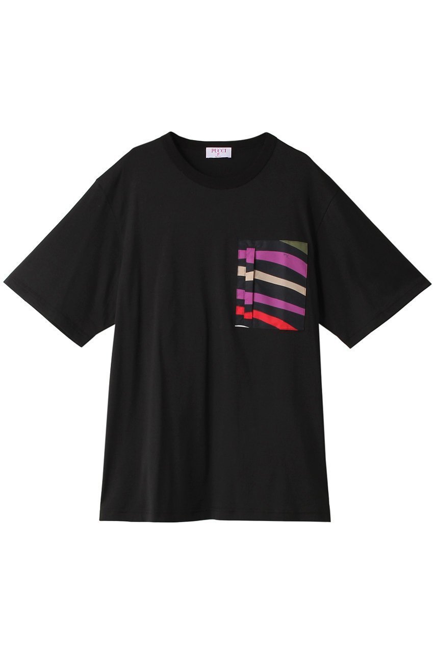 【プッチ/PUCCI】のプリントポケット付きTシャツ インテリア・キッズ・メンズ・レディースファッション・服の通販 founy(ファニー) 　ファッション　Fashion　レディースファッション　WOMEN　トップス・カットソー　Tops/Tshirt　シャツ/ブラウス　Shirts/Blouses　ロング / Tシャツ　T-Shirts　カットソー　Cut and Sewn　ユニセックス　Unisex　ショート　Short　スリーブ　Sleeve　ハーフ　Half　プリント　Print　ベーシック　Basic　ポケット　Pocket　メンズ　Mens　NEW・新作・新着・新入荷　New Arrivals　ブラック|ID: prp329100003973826 ipo3291000000026206768