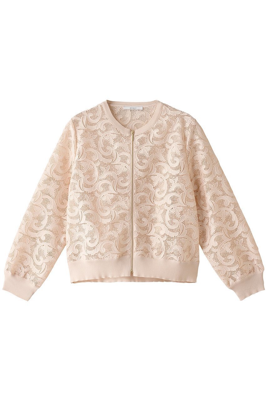 【アナイ/ANAYI】のレースブルゾン インテリア・キッズ・メンズ・レディースファッション・服の通販 founy(ファニー) 　ファッション　Fashion　レディースファッション　Fashion for Women　アウター　Coat / Outerwear Collection　レディースジャケット・軽アウター　Jackets　ブルゾンジャケット・スポーティアウター　Blouson Jackets　おすすめ　Recommended / Our Picks　ジャケット　Jacket, Outerwear　ブルゾン　Blouson, Bomber Jacket　リブニット　Rib Knit, Ribbed Knit　レース　Lace, Lace Fabric　夏　Summer　ピンクベージュ|ID: prp329100003973858 ipo3291000000032955684