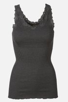 【ロサムンド/ROSEMUNDE】のレース付き タンクトップ シルクコットン ダークグレーメランジュ|ID: prp329100003973879 ipo3291000000035934689