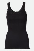 【ロサムンド/ROSEMUNDE】のレース付き タンクトップ シルクコットン ブラック|ID: prp329100003973879 ipo3291000000036984500