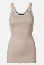 【ロサムンド/ROSEMUNDE】のレース付き タンクトップ シルクコットン カカオ|ID: prp329100003973879 ipo3291000000036984513