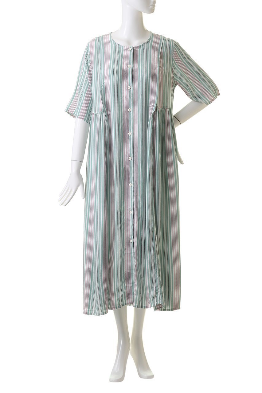 【キッドブルー/KID BLUE】の24CRサッカーストライプナイティ 人気、トレンドファッション・服の通販 founy(ファニー) 　ファッション　Fashion　レディースファッション　Fashion for Women　なめらか　Smooth, Silky Texture　ギャザー　Gathered, Ruffled　ストライプ　Stripe, Striped Pattern　パジャマ　Pajamas, Sleepwear　夏　Summer　春　Spring　S/S・春夏　SS, Spring/Summer, Warm Season　羽織　Haori, Light Jacket　other-2|ID: prp329100003973919 ipo3291000000032842359