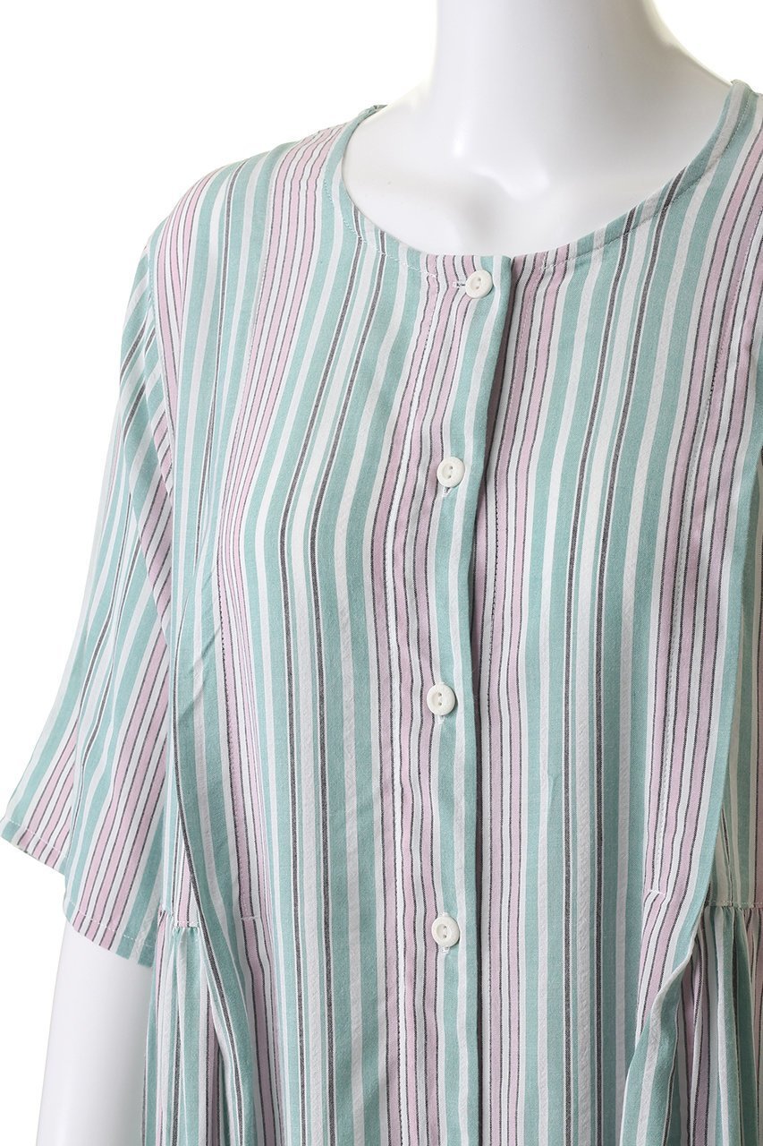【キッドブルー/KID BLUE】の24CRサッカーストライプナイティ 人気、トレンドファッション・服の通販 founy(ファニー) 　ファッション　Fashion　レディースファッション　Fashion for Women　なめらか　Smooth, Silky Texture　ギャザー　Gathered, Ruffled　ストライプ　Stripe, Striped Pattern　パジャマ　Pajamas, Sleepwear　夏　Summer　春　Spring　S/S・春夏　SS, Spring/Summer, Warm Season　羽織　Haori, Light Jacket　other-5|ID: prp329100003973919 ipo3291000000032842376