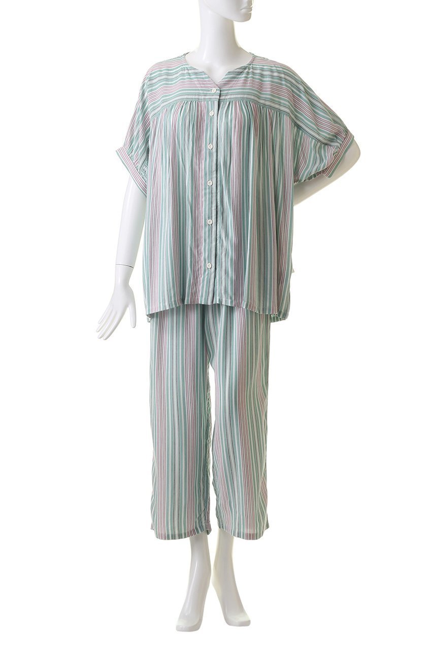 【キッドブルー/KID BLUE】の24CRサッカーストライプパジャマ 人気、トレンドファッション・服の通販 founy(ファニー) 　ファッション　Fashion　レディースファッション　Fashion for Women　お家時間・ステイホーム　Stay Home / At Home　ストライプ　Stripe, Striped Pattern　パジャマ　Pajamas, Sleepwear　リラックス　Relax, Relaxed Fit　再入荷　Restock / Back in Stock　夏　Summer　春　Spring　S/S・春夏　SS, Spring/Summer, Warm Season　other-2|ID: prp329100003973920 ipo3291000000032834965