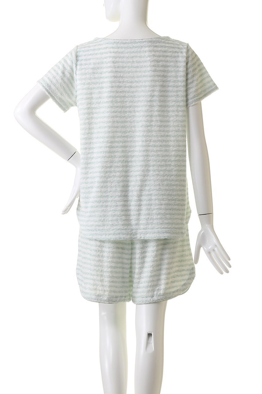 【キッドブルー/KID BLUE】の24スラブパイルボーダートップ 人気、トレンドファッション・服の通販 founy(ファニー) 　ファッション　Fashion　レディースファッション　Fashion for Women　おすすめ　Recommended / Our Picks　ショート　Short, Short Length　セットアップ　Set-Up, Coordinated Outfit　パジャマ　Pajamas, Sleepwear　ビーチ　Beach, Seaside　ボーダー　Border, Stripe　半袖　Short Sleeve, Half Sleeve　other-4|ID: prp329100003973926 ipo3291000000032834507