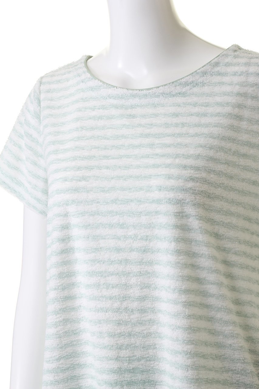 【キッドブルー/KID BLUE】の24スラブパイルボーダートップ 人気、トレンドファッション・服の通販 founy(ファニー) 　ファッション　Fashion　レディースファッション　Fashion for Women　おすすめ　Recommended / Our Picks　ショート　Short, Short Length　セットアップ　Set-Up, Coordinated Outfit　パジャマ　Pajamas, Sleepwear　ビーチ　Beach, Seaside　ボーダー　Border, Stripe　半袖　Short Sleeve, Half Sleeve　other-5|ID: prp329100003973926 ipo3291000000032834508