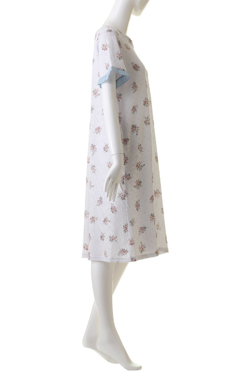 【キッドブルー/KID BLUE】のワッフルブーケドットPtワンピース 人気、トレンドファッション・服の通販 founy(ファニー) 　ファッション　Fashion　レディースファッション　Fashion for Women　ワンピース　Dresses　おすすめ　Recommended / Our Picks　セットアップ　Set-Up, Coordinated Outfit　パジャマ　Pajamas, Sleepwear　フェミニン　Feminine, Girly　フリル　Frill, Ruffle　プリント　Print, Printed Pattern　リラックス　Relax, Relaxed Fit　ワッフル　Waffle, Waffle Knit　夏　Summer　春　Spring　S/S・春夏　SS, Spring/Summer, Warm Season　other-3|ID: prp329100003973927 ipo3291000000032842530