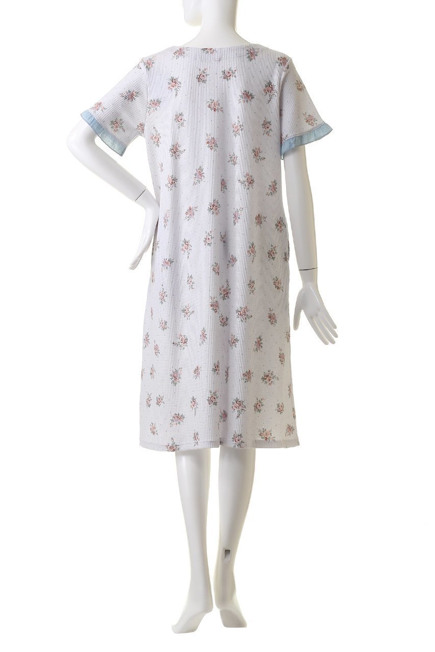 【キッドブルー/KID BLUE】のワッフルブーケドットPtワンピース 人気、トレンドファッション・服の通販 founy(ファニー) 　ファッション　Fashion　レディースファッション　Fashion for Women　ワンピース　Dresses　おすすめ　Recommended / Our Picks　セットアップ　Set-Up, Coordinated Outfit　パジャマ　Pajamas, Sleepwear　フェミニン　Feminine, Girly　フリル　Frill, Ruffle　プリント　Print, Printed Pattern　リラックス　Relax, Relaxed Fit　ワッフル　Waffle, Waffle Knit　夏　Summer　春　Spring　S/S・春夏　SS, Spring/Summer, Warm Season　other-4|ID: prp329100003973927 ipo3291000000032842536