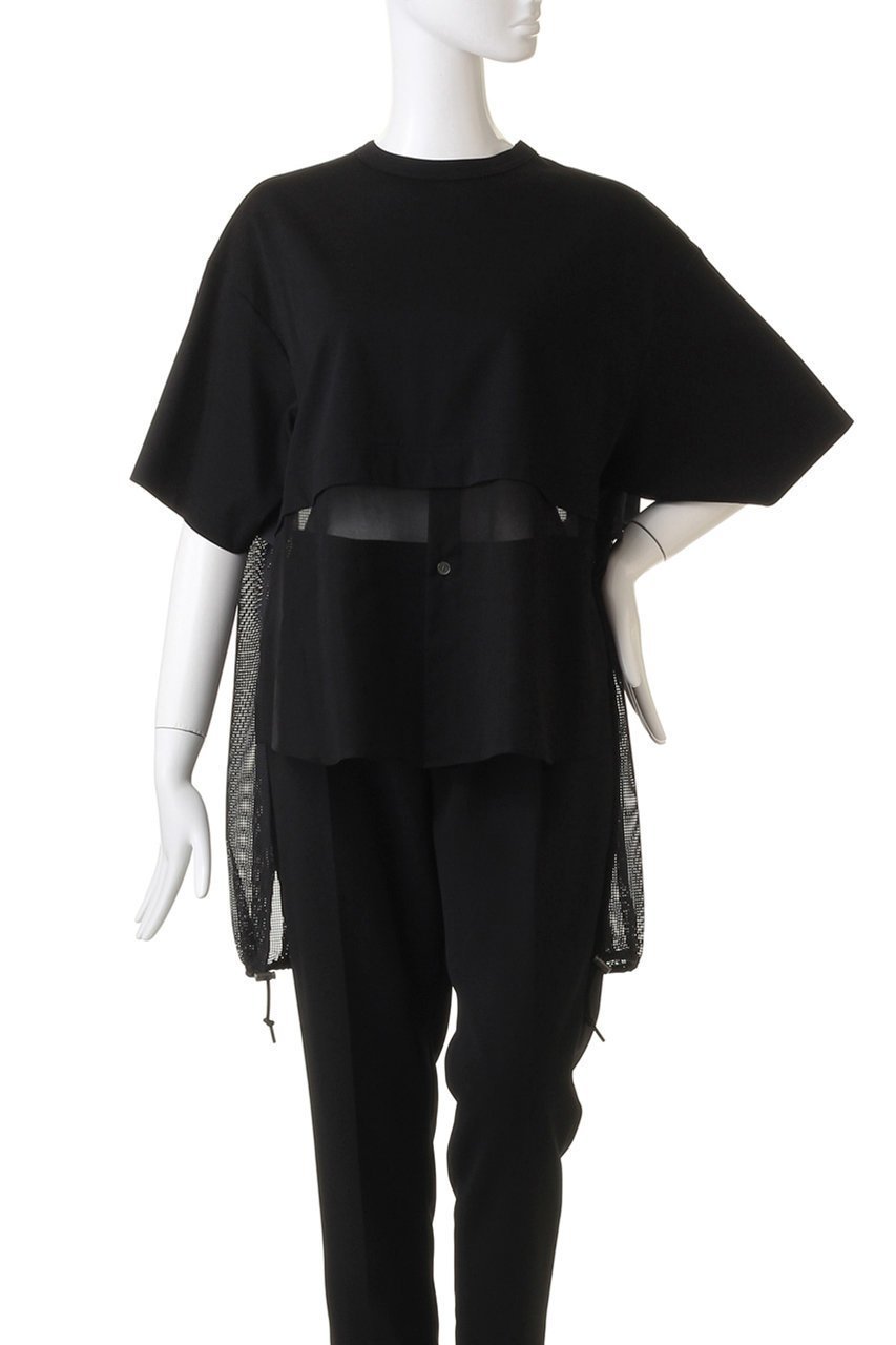 【ヒューエルミュージアム/hueLe Museum】の【STUMBLY】ミックスファブリックコンビTシャツ 人気、トレンドファッション・服の通販 founy(ファニー) 　ファッション　Fashion　レディースファッション　Fashion for Women　トップス・カットソー　Cut & Sew Tops　シャツ・ブラウス・オフィスカジュアル　Elegant Blouses & Button-Ups　ロングTシャツ・Tシャツ　Longline T-Shirts & Tees　カットソー・ベーシックTシャツ　Cut-and-Sewn Tops / Stretch Tees & Basics　ショート　Short, Short Length　スリーブ　Sleeve, Long Sleeve / Short Sleeve　ハーフ　Half, Half-Length　other-2|ID: prp329100003975052 ipo3291000000036813939