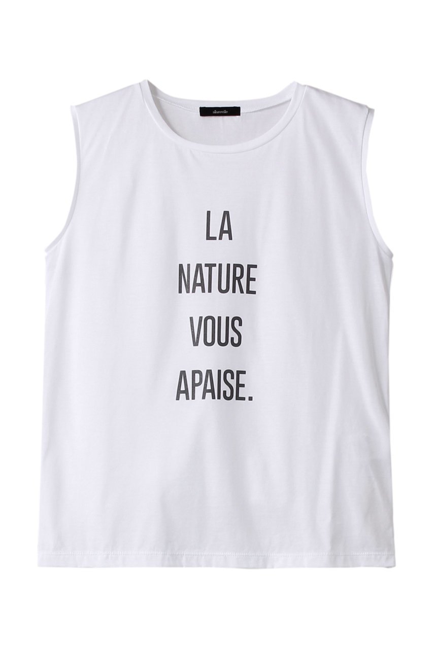 【アルアバイル/allureville】のノースリーブロゴTEE 人気、トレンドファッション・服の通販 founy(ファニー) 　ファッション　Fashion　レディースファッション　Fashion for Women　トップス・カットソー　Cut & Sew Tops　キャミソール&ノースリーブ　Camisoles & Sleeveless Tops　シャツ・ブラウス・オフィスカジュアル　Elegant Blouses & Button-Ups　ロングTシャツ・Tシャツ　Longline T-Shirts & Tees　カットソー・ベーシックTシャツ　Cut-and-Sewn Tops / Stretch Tees & Basics　キャミソール　Camisole, Spaghetti Strap Top　シンプル　Simple, Minimal　タンク　Tank Top, Sleeveless Top　ノースリーブ　Sleeveless, No-Sleeve　 other-1|ID: prp329100003975083 ipo3291000000032936352