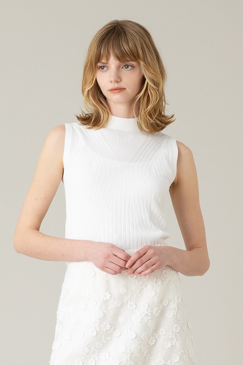 【アルアバイル/allureville】の【LOULOU WILLOUGHBY】リブキリカエモックネックプルオーバー 人気、トレンドファッション・服の通販 founy(ファニー) ファッション Fashion レディースファッション Fashion for Women トップス・カットソー Cut & Sew Tops ニット Knit Tops & Sweaters カジュアルプルオーバー・ニットトップス Pullovers & Knit Tops / Casual Pullovers ノースリーブ Sleeveless, No-Sleeve ワイド Wide, Wide Fit 再入荷 Restock / Back in Stock other-6|ID: prp329100003976691 ipo3291000000035055053