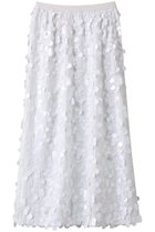 【マリリンムーン/MARILYN MOON】のコントラストシャインスパングルスカート オフホワイト|ID:prp329100003976694