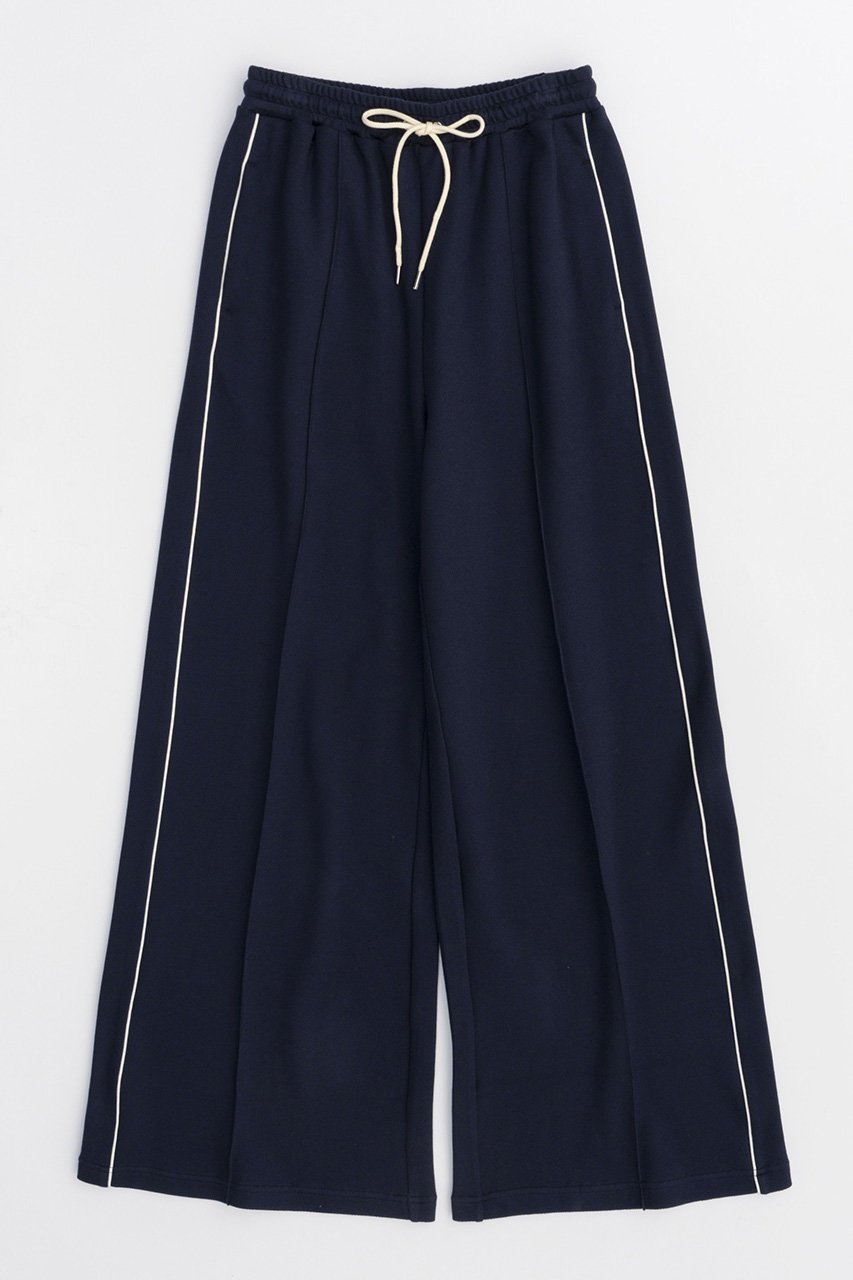 【メゾンスペシャル/MAISON SPECIAL】のSide Line Pique Knitting Wide Pants/サイドラインカノコワイドパンツ インテリア・キッズ・メンズ・レディースファッション・服の通販 founy(ファニー) 　ファッション　Fashion　レディースファッション　Fashion for Women　パンツ　Pants & Trousers　ストレート　Straight, Straight Cut　スポーティ　Sporty, Casual Athletic　ワイド　Wide, Wide Fit　夏　Summer　鹿の子　Piqué, Kanoko Fabric　NVY(ネイビー)|ID: prp329100003977812 ipo3291000000032820282
