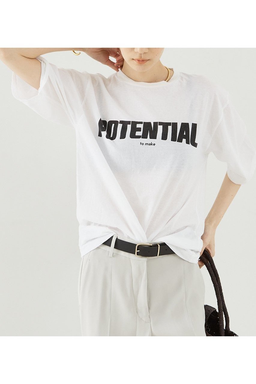 【ザ ストア バイ シー/THE STORE by C】のPOTENTIALロゴTシャツ 人気、トレンドファッション・服の通販 founy(ファニー) 　ファッション　Fashion　レディースファッション　WOMEN　トップス・カットソー　Tops/Tshirt　シャツ/ブラウス　Shirts/Blouses　ロング / Tシャツ　T-Shirts　カットソー　Cut and Sewn　ショート　Short　スリーブ　Sleeve　半袖　Short Sleeve　夏　Summer　NEW・新作・新着・新入荷　New Arrivals　 other-1|ID: prp329100003979157 ipo3291000000026245412