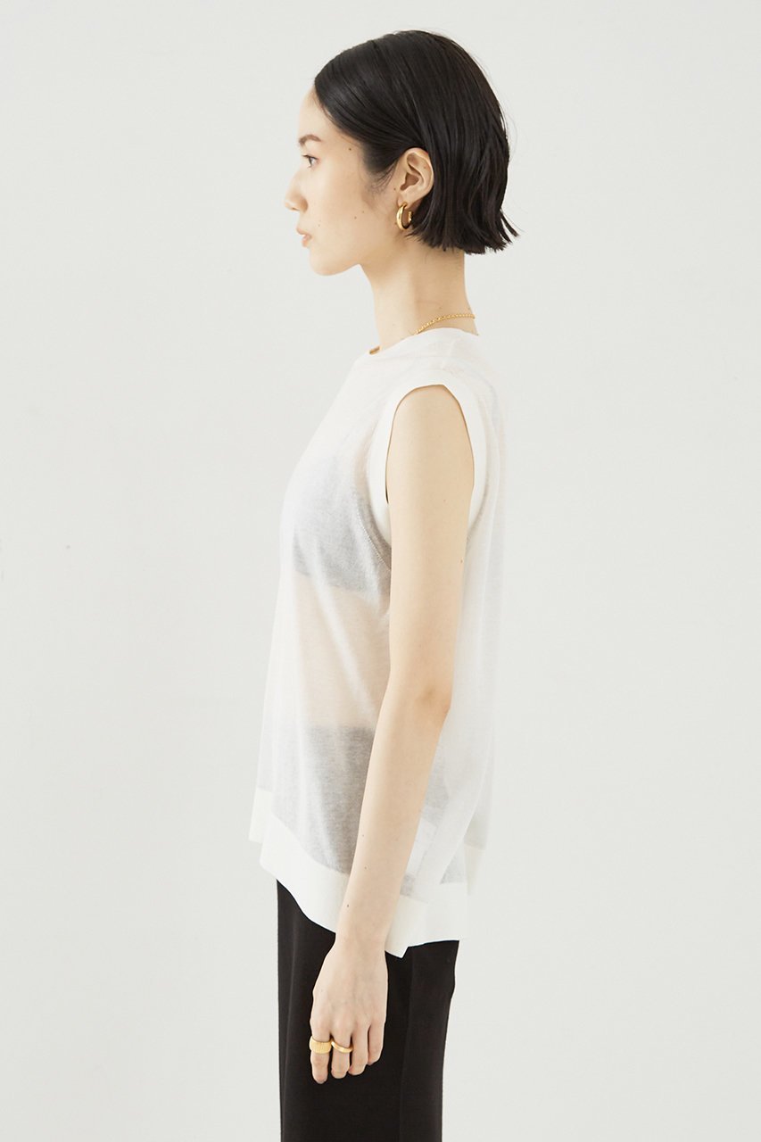 【ザ ストア バイ シー/THE STORE by C】のシアーニットノースリーブプルオーバー 人気、トレンドファッション・服の通販 founy(ファニー) 　ファッション　Fashion　レディースファッション　WOMEN　トップス・カットソー　Tops/Tshirt　ニット　Knit Tops　キャミソール / ノースリーブ　No Sleeves　プルオーバー　Pullover　おすすめ　Recommend　スリット　Slit　センター　Center　人気　Popularity　別注　Special Order　夏　Summer　other-5|ID: prp329100003979159 ipo3291000000031454298