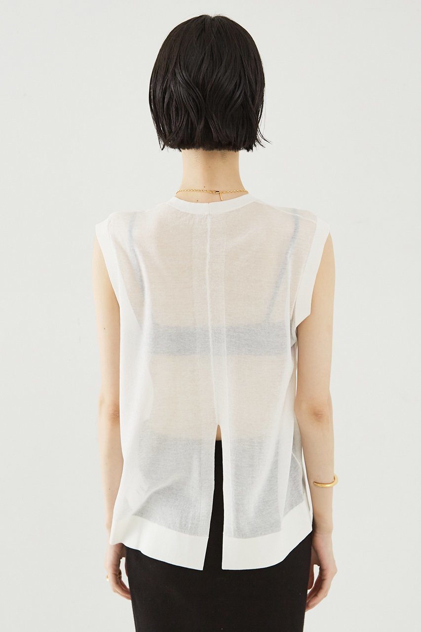【ザ ストア バイ シー/THE STORE by C】のシアーニットノースリーブプルオーバー 人気、トレンドファッション・服の通販 founy(ファニー) 　ファッション　Fashion　レディースファッション　WOMEN　トップス・カットソー　Tops/Tshirt　ニット　Knit Tops　キャミソール / ノースリーブ　No Sleeves　プルオーバー　Pullover　おすすめ　Recommend　スリット　Slit　センター　Center　人気　Popularity　別注　Special Order　夏　Summer　other-6|ID: prp329100003979159 ipo3291000000031454299