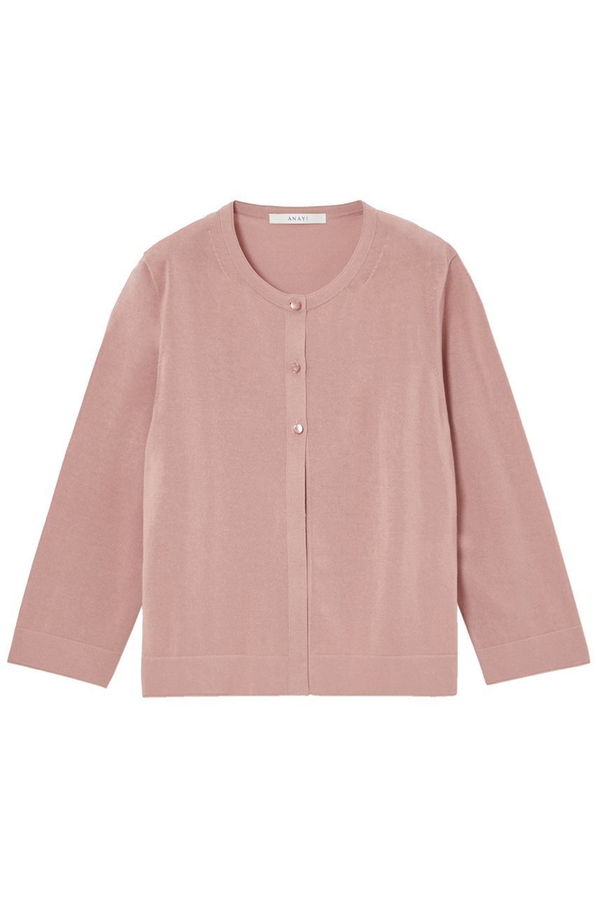 【アナイ/ANAYI】のハイツイストコットンナイロンクルー カーディガン インテリア・キッズ・メンズ・レディースファッション・服の通販 founy(ファニー) 　ファッション　Fashion　レディースファッション　WOMEN　トップス・カットソー　Tops/Tshirt　ニット　Knit Tops　カーディガン　Cardigans　おすすめ　Recommend　カーディガン　Cardigan　シンプル　Simple　フラワー　Flower　夏　Summer　羽織　Haori　ピンク|ID: prp329100003980906 ipo3291000000030865715