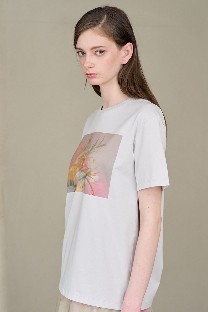 【アナイ/ANAYI】のコットン天竺フラワープリントTシャツ 人気、トレンドファッション・服の通販 founy(ファニー) 　ファッション　Fashion　レディースファッション　WOMEN　トップス・カットソー　Tops/Tshirt　シャツ/ブラウス　Shirts/Blouses　ロング / Tシャツ　T-Shirts　カットソー　Cut and Sewn　花柄・フラワープリント・モチーフ　Flower Patterns　なめらか　Smooth　エレガント 上品　Elegant　ショート　Short　スリーブ　Sleeve　バランス　Balance　フラワー　Flower　プリント　Print　ミックス　Mix　リアル　Real　リラックス　Relax　other-6|ID: prp329100003980909 ipo3291000000031328568
