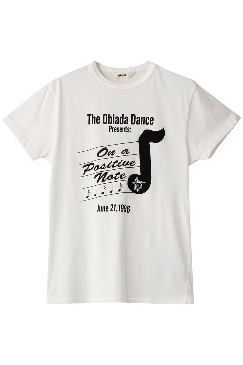 【オブラダ/Oblada】のNOTE Tシャツ インテリア・キッズ・メンズ・レディースファッション・服の通販 founy(ファニー) 　ファッション　Fashion　レディースファッション　WOMEN　トップス・カットソー　Tops/Tshirt　シャツ/ブラウス　Shirts/Blouses　ロング / Tシャツ　T-Shirts　カットソー　Cut and Sewn　ショート　Short　スリーブ　Sleeve　デニム　Denim　バランス　Balance　フレア　Flare　プリント　Print　ボトム　Bottom　モチーフ　Motif　ホワイト|ID: prp329100003980942 ipo3291000000026261076