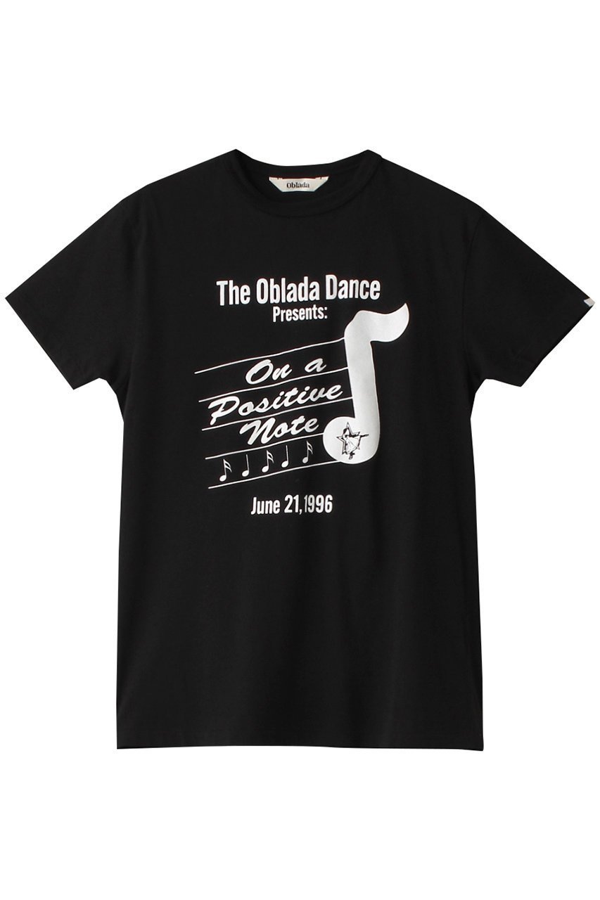 【オブラダ/Oblada】のNOTE Tシャツ インテリア・キッズ・メンズ・レディースファッション・服の通販 founy(ファニー) 　ファッション　Fashion　レディースファッション　WOMEN　トップス・カットソー　Tops/Tshirt　シャツ/ブラウス　Shirts/Blouses　ロング / Tシャツ　T-Shirts　カットソー　Cut and Sewn　ショート　Short　スリーブ　Sleeve　デニム　Denim　バランス　Balance　フレア　Flare　プリント　Print　ボトム　Bottom　モチーフ　Motif　NEW・新作・新着・新入荷　New Arrivals　ブラック|ID: prp329100003980942 ipo3291000000026261077