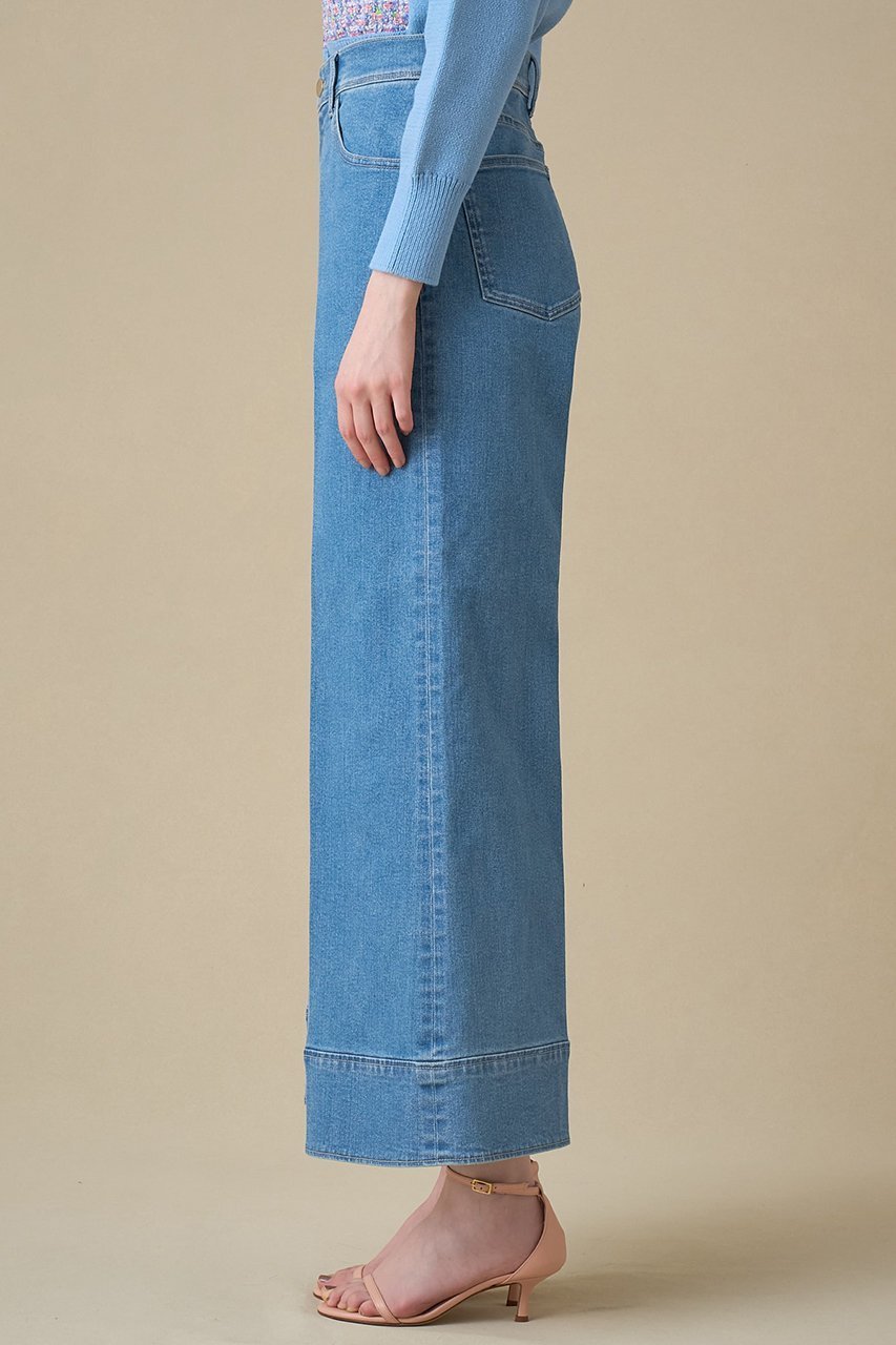 【アナイ/ANAYI】のストレッチデニムワイドパンツ 人気、トレンドファッション・服の通販 founy(ファニー) 　ファッション　Fashion　レディースファッション　Fashion for Women　パンツ　Pants & Trousers　デニムパンツ・ジーンズ・美脚デニム　Denim Jeans & Pants　ジャケット　Jacket, Outerwear　ストレッチ　Stretch, Stretchy Fabric　センター　Center, Center Line　ツイード　Twill, Twill Weave　デニム　Denim, Jeans Material　ワイド　Wide, Wide Fit　other-8|ID: prp329100003980972 ipo3291000000033705855