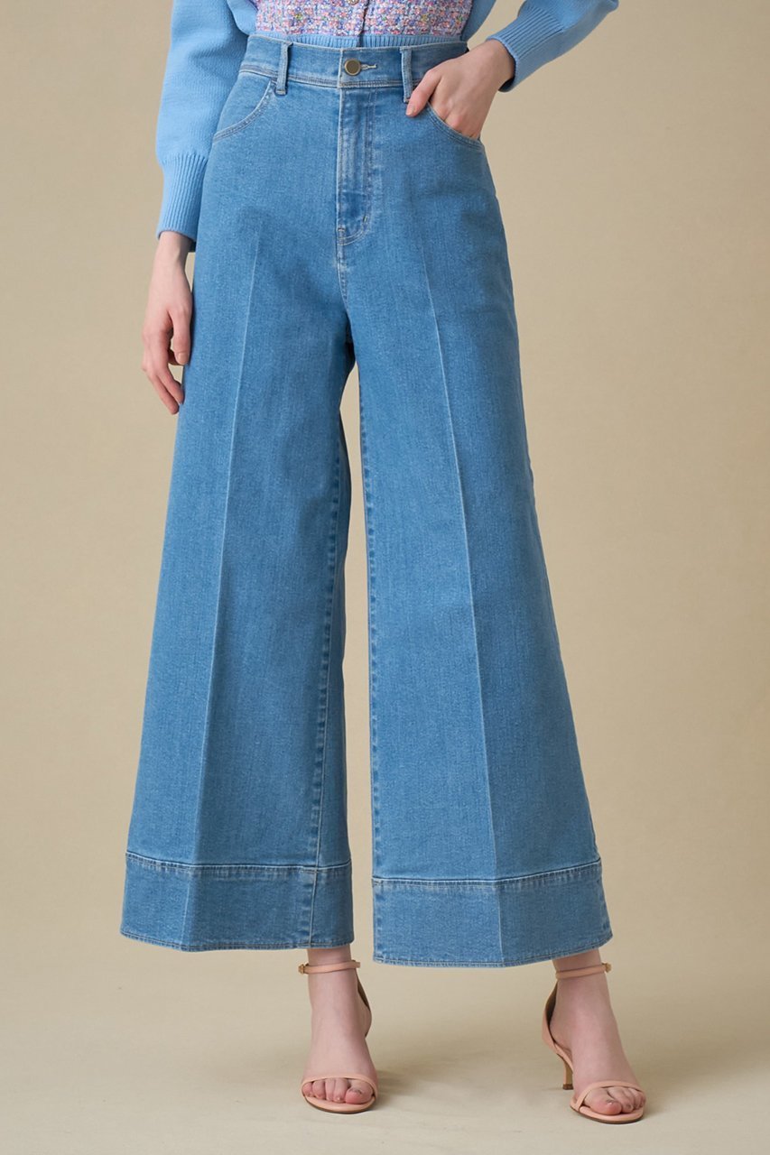 【アナイ/ANAYI】のストレッチデニムワイドパンツ 人気、トレンドファッション・服の通販 founy(ファニー) 　ファッション　Fashion　レディースファッション　Fashion for Women　パンツ　Pants & Trousers　デニムパンツ・ジーンズ・美脚デニム　Denim Jeans & Pants　ジャケット　Jacket, Outerwear　ストレッチ　Stretch, Stretchy Fabric　センター　Center, Center Line　ツイード　Twill, Twill Weave　デニム　Denim, Jeans Material　ワイド　Wide, Wide Fit　other-6|ID: prp329100003980972 ipo3291000000035830833