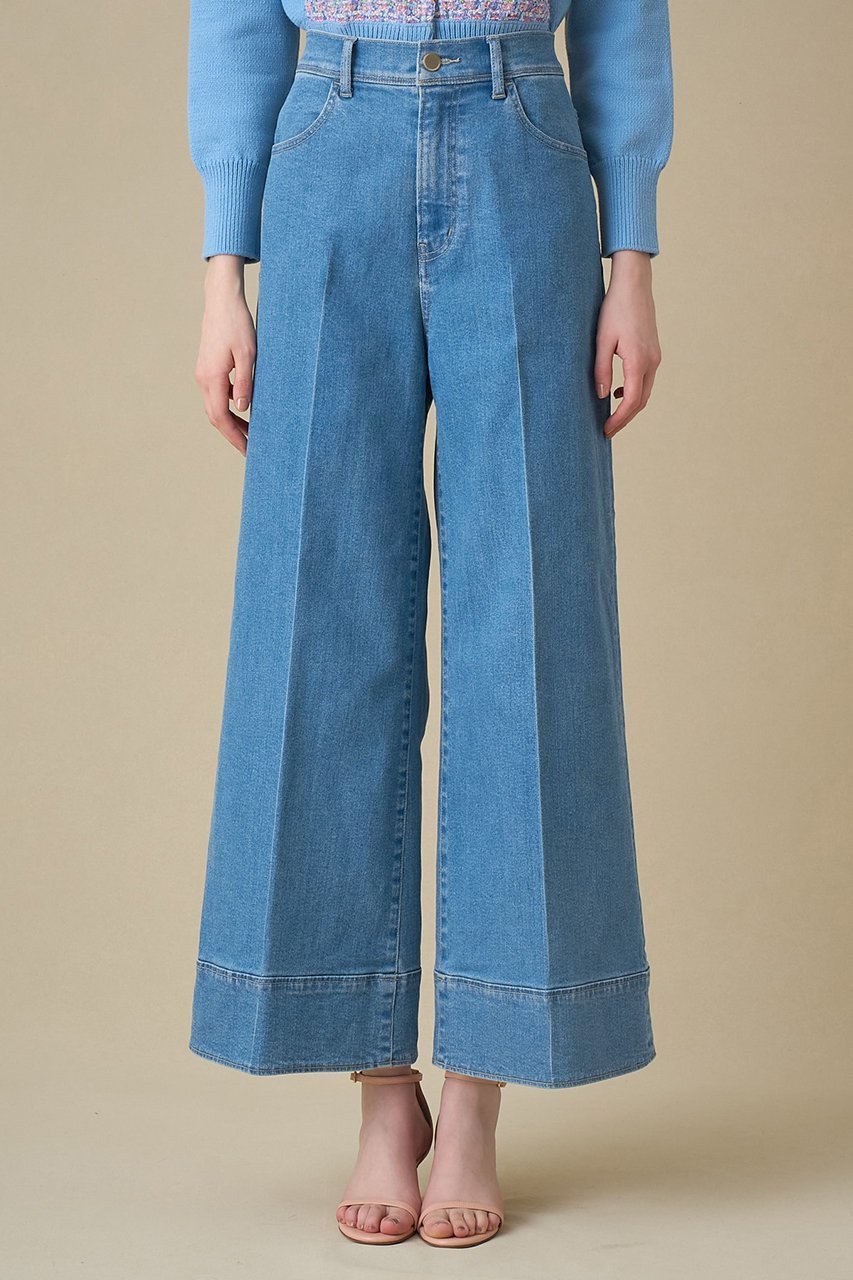 【アナイ/ANAYI】のストレッチデニムワイドパンツ 人気、トレンドファッション・服の通販 founy(ファニー) 　ファッション　Fashion　レディースファッション　Fashion for Women　パンツ　Pants & Trousers　デニムパンツ・ジーンズ・美脚デニム　Denim Jeans & Pants　ジャケット　Jacket, Outerwear　ストレッチ　Stretch, Stretchy Fabric　センター　Center, Center Line　ツイード　Twill, Twill Weave　デニム　Denim, Jeans Material　ワイド　Wide, Wide Fit　other-7|ID: prp329100003980972 ipo3291000000035830836