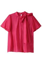 【アナイ/ANAYI】のシアーオーガンジーボウタイ ブラウス 人気、トレンドファッション・服の通販 founy(ファニー) ファッション Fashion レディースファッション Fashion for Women トップス・カットソー Cut & Sew Tops シャツ・ブラウス・オフィスカジュアル Elegant Blouses & Button-Ups おすすめ Recommended / Our Picks オーガンジー Organza Fabric ショート Short, Short Length シンプル Simple, Minimal スタンド Stand Collar, Upright Stand スリーブ Sleeve, Long Sleeve / Short Sleeve フレアースリーブ Flared Sleeve, Bell Sleeve 半袖 Short Sleeve, Half Sleeve 夏 Summer 春 Spring thumbnail ピンク|ID: prp329100003980974 ipo3291000000032908092