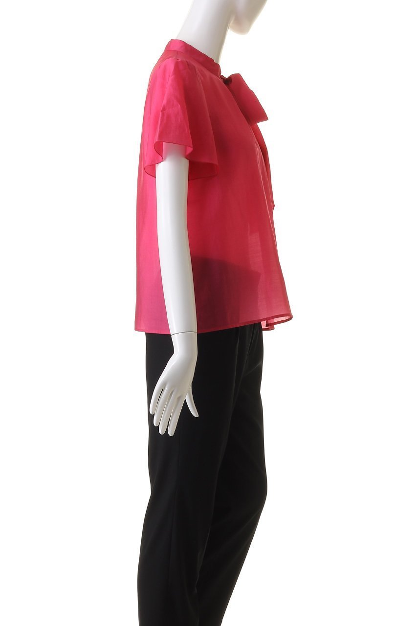 【アナイ/ANAYI】のシアーオーガンジーボウタイ ブラウス 人気、トレンドファッション・服の通販 founy(ファニー) 　ファッション　Fashion　レディースファッション　Fashion for Women　トップス・カットソー　Cut & Sew Tops　シャツ・ブラウス・オフィスカジュアル　Elegant Blouses & Button-Ups　おすすめ　Recommended / Our Picks　オーガンジー　Organza Fabric　ショート　Short, Short Length　シンプル　Simple, Minimal　スタンド　Stand Collar, Upright Stand　スリーブ　Sleeve, Long Sleeve / Short Sleeve　フレアースリーブ　Flared Sleeve, Bell Sleeve　半袖　Short Sleeve, Half Sleeve　夏　Summer　春　Spring　other-3|ID: prp329100003980974 ipo3291000000032908102