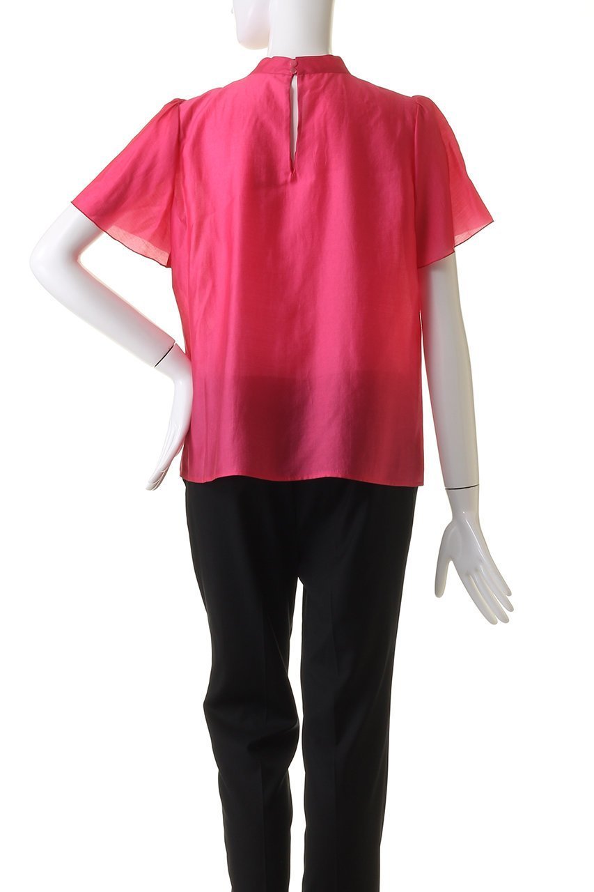 【アナイ/ANAYI】のシアーオーガンジーボウタイ ブラウス 人気、トレンドファッション・服の通販 founy(ファニー) 　ファッション　Fashion　レディースファッション　Fashion for Women　トップス・カットソー　Cut & Sew Tops　シャツ・ブラウス・オフィスカジュアル　Elegant Blouses & Button-Ups　おすすめ　Recommended / Our Picks　オーガンジー　Organza Fabric　ショート　Short, Short Length　シンプル　Simple, Minimal　スタンド　Stand Collar, Upright Stand　スリーブ　Sleeve, Long Sleeve / Short Sleeve　フレアースリーブ　Flared Sleeve, Bell Sleeve　半袖　Short Sleeve, Half Sleeve　夏　Summer　春　Spring　other-4|ID: prp329100003980974 ipo3291000000032908107