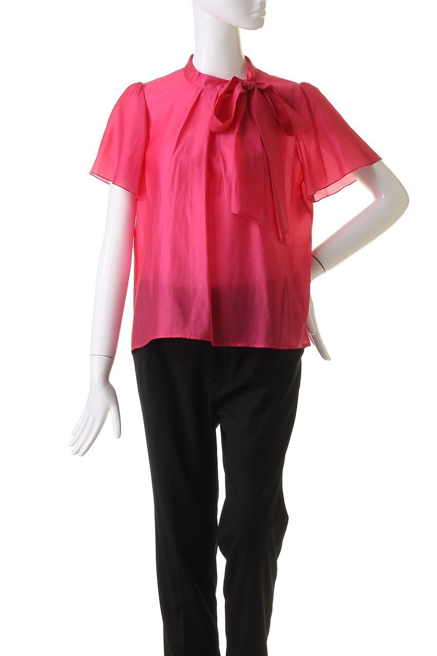 【アナイ/ANAYI】のシアーオーガンジーボウタイ ブラウス 人気、トレンドファッション・服の通販 founy(ファニー) ファッション Fashion レディースファッション Fashion for Women トップス・カットソー Cut & Sew Tops シャツ・ブラウス・オフィスカジュアル Elegant Blouses & Button-Ups おすすめ Recommended / Our Picks オーガンジー Organza Fabric ショート Short, Short Length シンプル Simple, Minimal スタンド Stand Collar, Upright Stand スリーブ Sleeve, Long Sleeve / Short Sleeve フレアースリーブ Flared Sleeve, Bell Sleeve 半袖 Short Sleeve, Half Sleeve 夏 Summer 春 Spring other-2|ID: prp329100003980974 ipo3291000000035983197