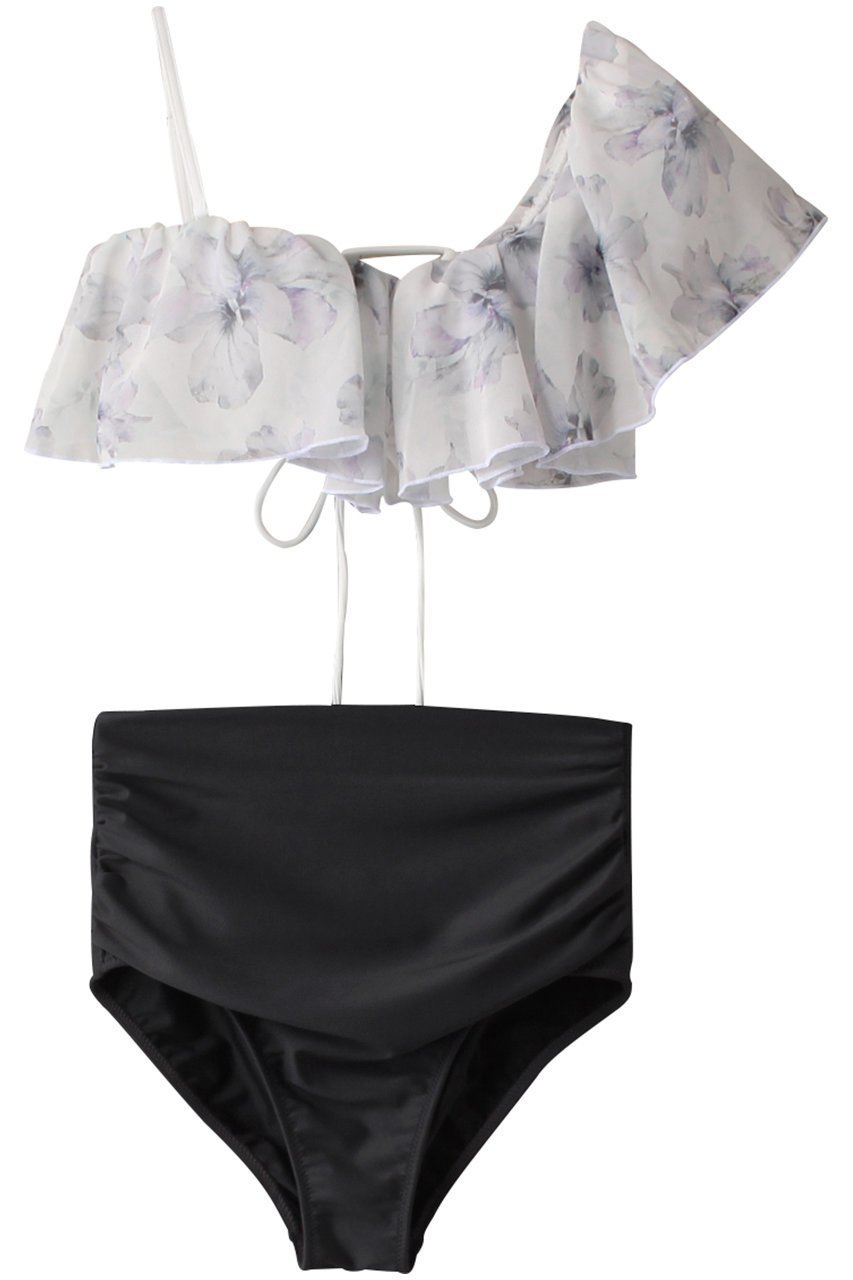 【レイール/Reir】のOil Flower×無地ワンショル インテリア・キッズ・メンズ・レディースファッション・服の通販 founy(ファニー) 　ファッション　Fashion　レディースファッション　Fashion for Women　水着　Swimwear　レディース水着・ビーチウェア　Swimwear & Beachwear　ショルダー　Shoulder, Shoulder Strap　ショーツ　Shorts, Short Pants　シンプル　Simple, Minimal　スポーツ　Sports, Activewear　フィット　Fit, Slim Fit　フェミニン　Feminine, Girly　フラワー　Flower, Floral　フリル　Frill, Ruffle　プリント　Print, Printed Pattern　ワンショル　One Shoulder, Asymmetrical　エレガント 上品　Elegant　水着　Swimsuit, Swimwear　無地　Plain, Solid Color　ホワイト|ID: prp329100003982316 ipo3291000000036110753