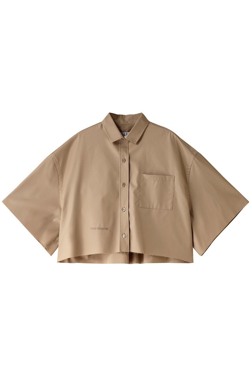 【サードマガジン/THIRD MAGAZINE】の撥水ボクシーシャツ インテリア・キッズ・メンズ・レディースファッション・服の通販 founy(ファニー) 　ファッション　Fashion　レディースファッション　Fashion for Women　トップス・カットソー　Cut & Sew Tops　シャツ・ブラウス・オフィスカジュアル　Elegant Blouses & Button-Ups　カットオフ　Cut-Off Design　ショート　Short, Short Length　スリーブ　Sleeve, Long Sleeve / Short Sleeve　バランス　Balance, Style Balance　リゾート　Resort, Vacation Style　ワイド　Wide, Wide Fit　ベージュ|ID: prp329100003982338 ipo3291000000032904562