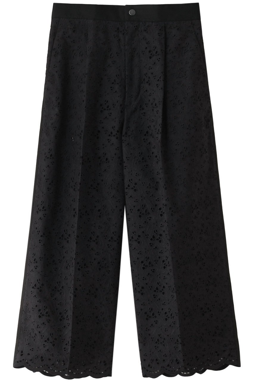 【デパリエ/DEPAREILLE】のコットンエンブロイダリーパンツ インテリア・キッズ・メンズ・レディースファッション・服の通販 founy(ファニー) 　ファッション　Fashion　レディースファッション　Fashion for Women　パンツ　Pants & Trousers　エレガント 上品　Elegant　クロップド　Cropped, Short Length　ファブリック　Fabric, Textile　夏　Summer　ブラック|ID: prp329100003982349 ipo3291000000035811128
