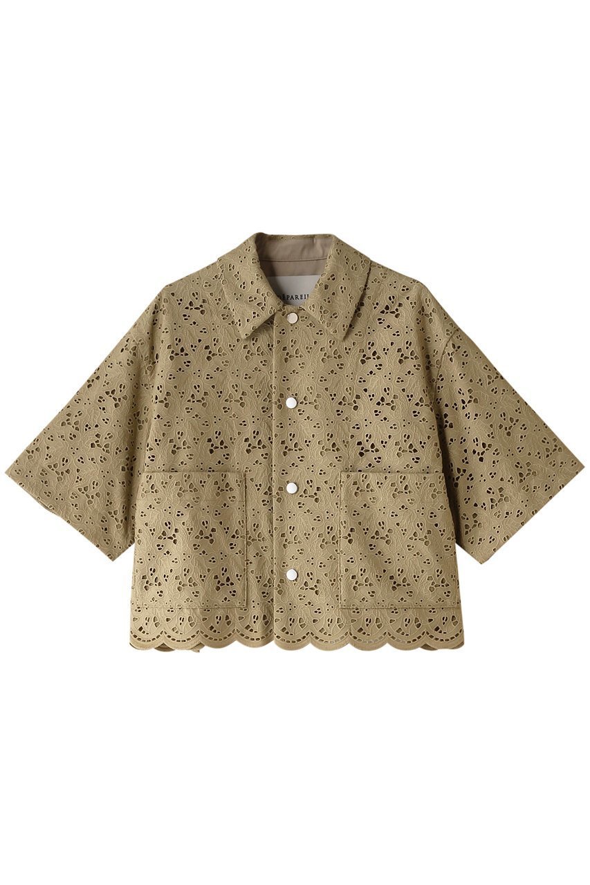 【デパリエ/DEPAREILLE】のコットンエンブロイダリーシャツ 人気、トレンドファッション・服の通販 founy(ファニー) 　ファッション　Fashion　レディースファッション　Fashion for Women　トップス・カットソー　Cut & Sew Tops　シャツ・ブラウス・オフィスカジュアル　Elegant Blouses & Button-Ups　オケージョン　Occasion Wear　コンパクト　Compact, Small Size　ショート　Short, Short Length　スリーブ　Sleeve, Long Sleeve / Short Sleeve　デニム　Denim, Jeans Material　トレンド　Trend, Trending Now　ヘムライン　Hemline, Bottom Cut　ボトム　Bottoms, Lower Wear　夏　Summer　 other-1|ID: prp329100003982351 ipo3291000000032909585