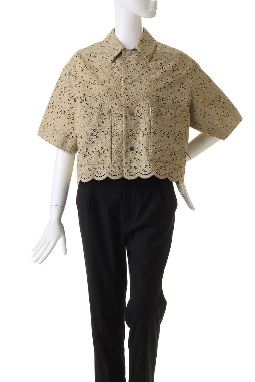 【デパリエ/DEPAREILLE】のコットンエンブロイダリーシャツ 人気、トレンドファッション・服の通販 founy(ファニー) 　ファッション　Fashion　レディースファッション　Fashion for Women　トップス・カットソー　Cut & Sew Tops　シャツ・ブラウス・オフィスカジュアル　Elegant Blouses & Button-Ups　オケージョン　Occasion Wear　コンパクト　Compact, Small Size　ショート　Short, Short Length　スリーブ　Sleeve, Long Sleeve / Short Sleeve　デニム　Denim, Jeans Material　トレンド　Trend, Trending Now　ヘムライン　Hemline, Bottom Cut　ボトム　Bottoms, Lower Wear　夏　Summer　other-2|ID: prp329100003982351 ipo3291000000032909594