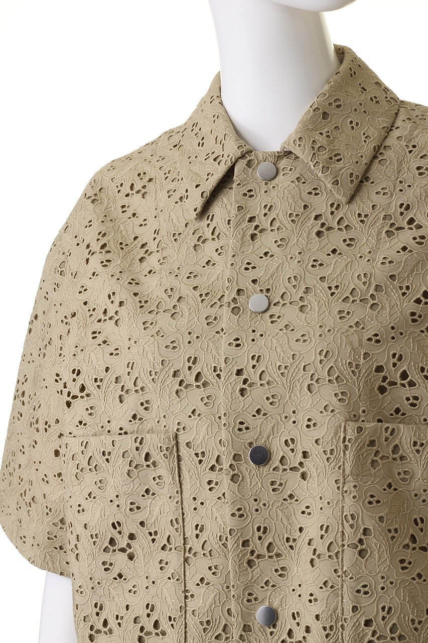 【デパリエ/DEPAREILLE】のコットンエンブロイダリーシャツ 人気、トレンドファッション・服の通販 founy(ファニー) 　ファッション　Fashion　レディースファッション　Fashion for Women　トップス・カットソー　Cut & Sew Tops　シャツ・ブラウス・オフィスカジュアル　Elegant Blouses & Button-Ups　オケージョン　Occasion Wear　コンパクト　Compact, Small Size　ショート　Short, Short Length　スリーブ　Sleeve, Long Sleeve / Short Sleeve　デニム　Denim, Jeans Material　トレンド　Trend, Trending Now　ヘムライン　Hemline, Bottom Cut　ボトム　Bottoms, Lower Wear　夏　Summer　other-5|ID: prp329100003982351 ipo3291000000032909603