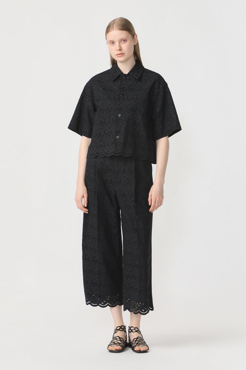 【デパリエ/DEPAREILLE】のコットンエンブロイダリーシャツ 人気、トレンドファッション・服の通販 founy(ファニー) 　ファッション　Fashion　レディースファッション　Fashion for Women　トップス・カットソー　Cut & Sew Tops　シャツ・ブラウス・オフィスカジュアル　Elegant Blouses & Button-Ups　オケージョン　Occasion Wear　コンパクト　Compact, Small Size　ショート　Short, Short Length　スリーブ　Sleeve, Long Sleeve / Short Sleeve　デニム　Denim, Jeans Material　トレンド　Trend, Trending Now　ヘムライン　Hemline, Bottom Cut　ボトム　Bottoms, Lower Wear　夏　Summer　other-6|ID: prp329100003982351 ipo3291000000032909607