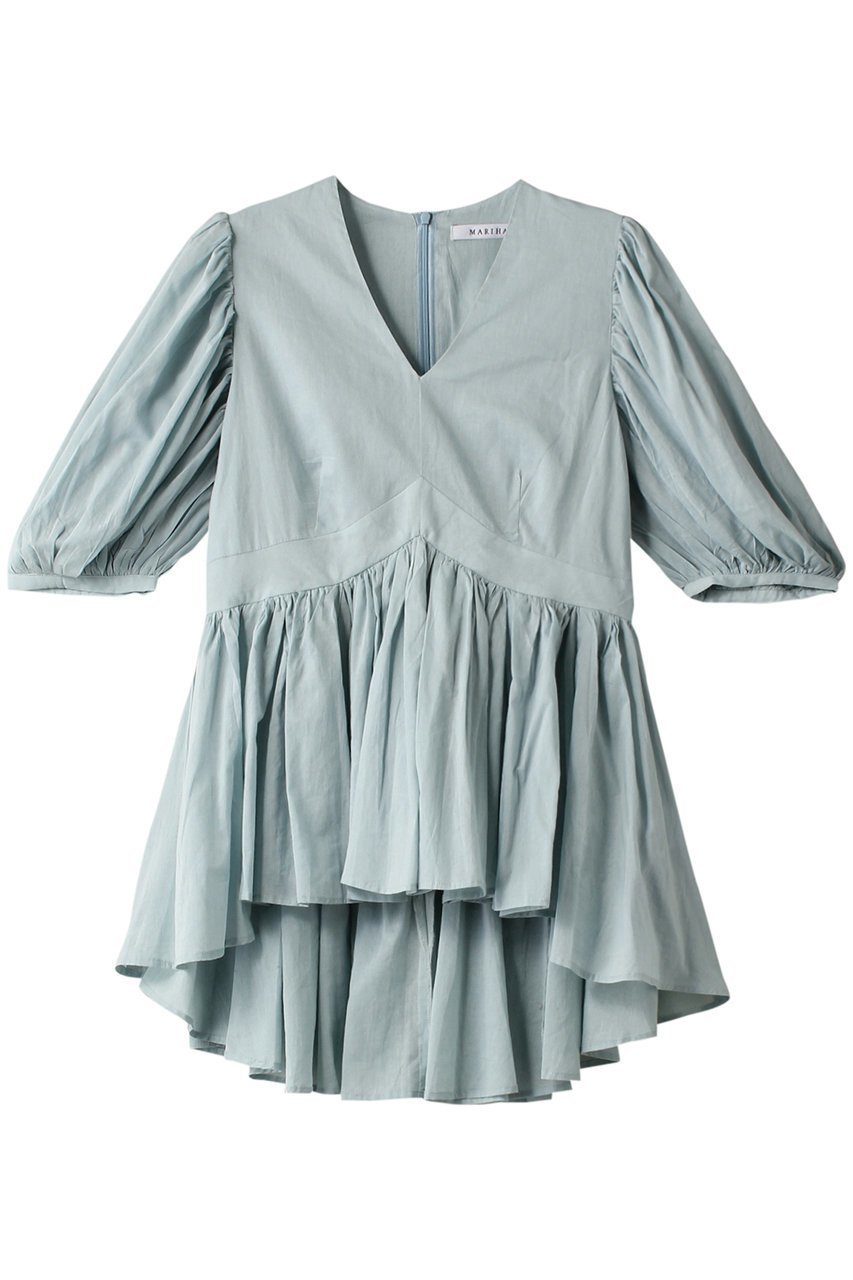 【プルミエ アロンディスモン/1er Arrondissement】の【MARIHA】ブラウス インテリア・キッズ・メンズ・レディースファッション・服の通販 founy(ファニー) 　ファッション　Fashion　レディースファッション　Fashion for Women　トップス・カットソー　Cut & Sew Tops　シャツ・ブラウス・オフィスカジュアル　Elegant Blouses & Button-Ups　ギャザー　Gathered, Ruffled　サマー　Summer, Summer Style　ショート　Short, Short Length　シンプル　Simple, Minimal　スリーブ　Sleeve, Long Sleeve / Short Sleeve　ハーフ　Half, Half-Length　ブルー|ID: prp329100003983735 ipo3291000000036725038