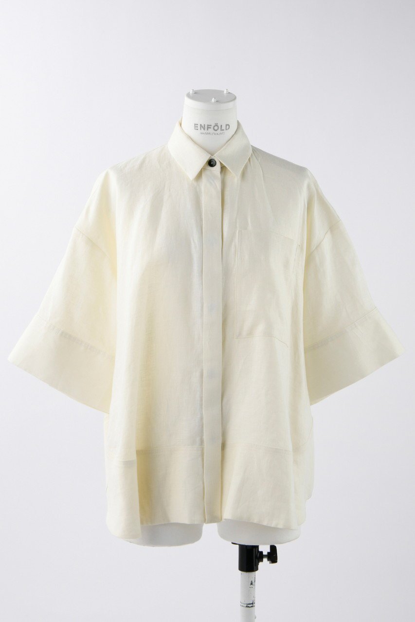 【エンフォルド/ENFOLD】のSoft Linen 立体5分袖 SH/シャツ 人気、トレンドファッション・服の通販 founy(ファニー) 　ファッション　Fashion　レディースファッション　WOMEN　トップス・カットソー　Tops/Tshirt　シャツ/ブラウス　Shirts/Blouses　ショート　Short　スリーブ　Sleeve　リネン　Linen　 other-1|ID: prp329100003987984 ipo3291000000026322561