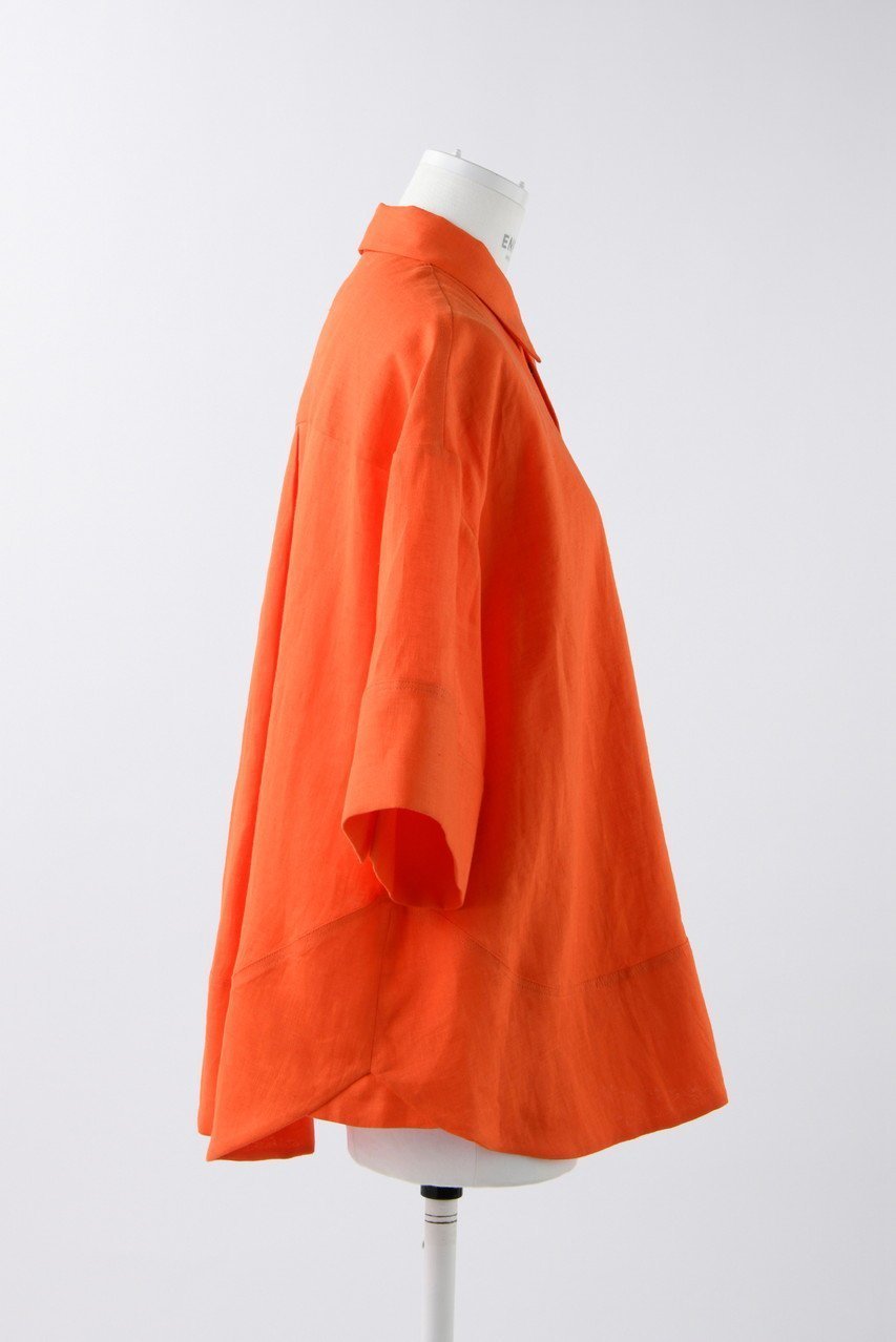 【エンフォルド/ENFOLD】のSoft Linen 立体5分袖 SH/シャツ 人気、トレンドファッション・服の通販 founy(ファニー) 　ファッション　Fashion　レディースファッション　Fashion for Women　トップス・カットソー　Cut & Sew Tops　シャツ・ブラウス・オフィスカジュアル　Elegant Blouses & Button-Ups　ショート　Short, Short Length　スリーブ　Sleeve, Long Sleeve / Short Sleeve　リネン　Linen, Linen Fabric　other-4|ID: prp329100003987984 ipo3291000000032909109