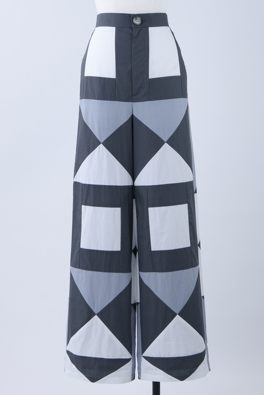 【ナゴンスタンス/nagonstans】のPach work ワイド PT/パンツ インテリア・キッズ・メンズ・レディースファッション・服の通販 founy(ファニー) 　ファッション　Fashion　レディースファッション　Fashion for Women　パンツ　Pants & Trousers　パッチワーク　Patchwork, Mixed Fabric　ワイド　Wide, Wide Fit　切替　Switching, Contrast Panel　Cloud|ID: prp329100003987995 ipo3291000000035581267